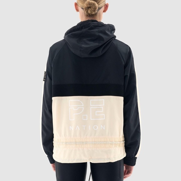 P.E Nation Man Down Hooded Jacket Cream Black XS - Picture 2 of 11